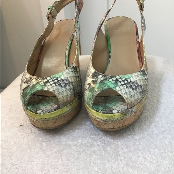 Stuart Weizman classic wedge multicolor snakeskin - Picture 4 of 6